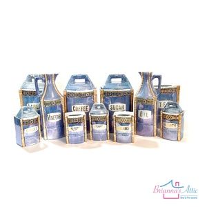 Antique  Set of 11 pc. Porcelain pre-war  German Hand painted canister set.